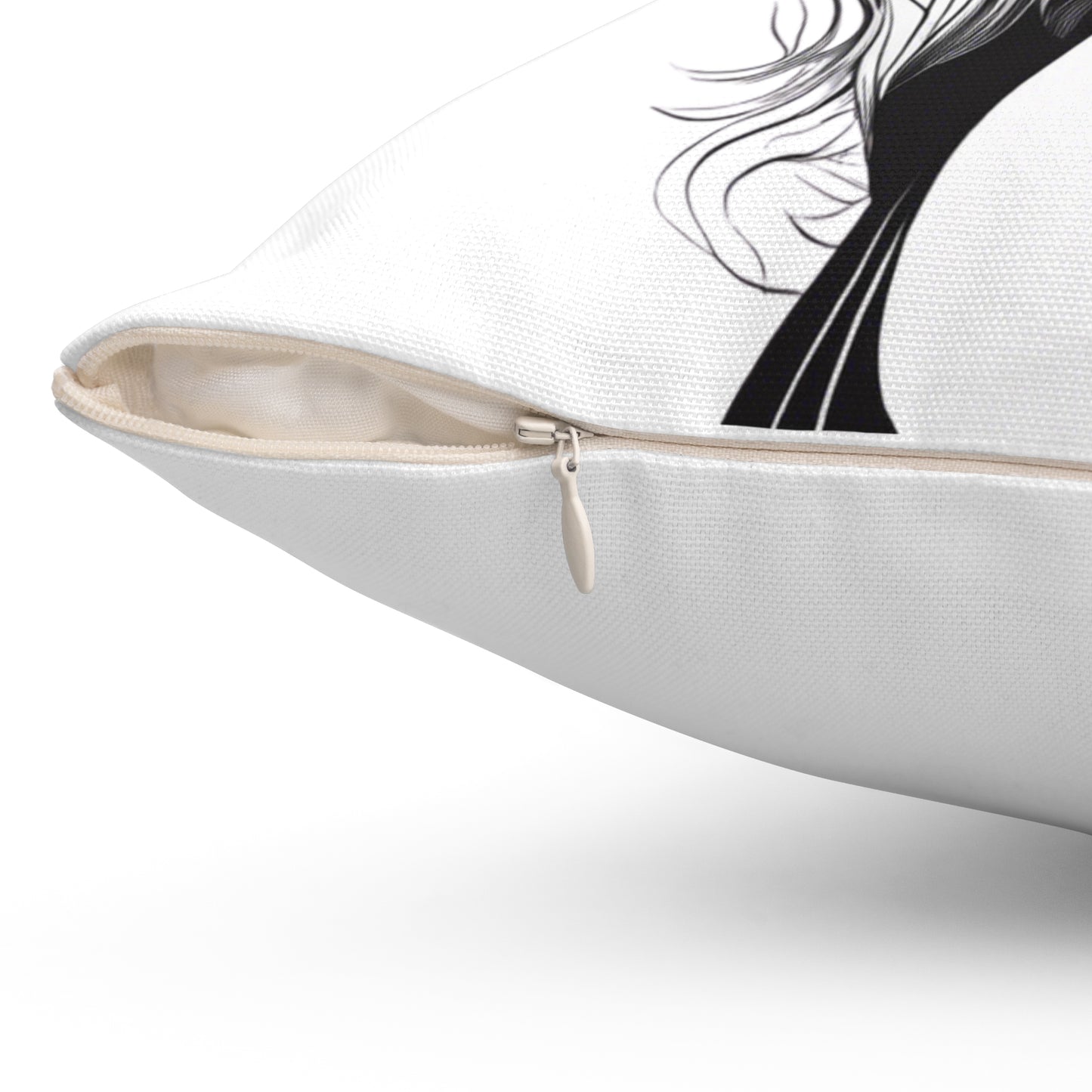 Sketch Witch Pillow – Beautiful Witch Line Art Throw Pillow for Halloween & Year-Round Gothic Home Decor