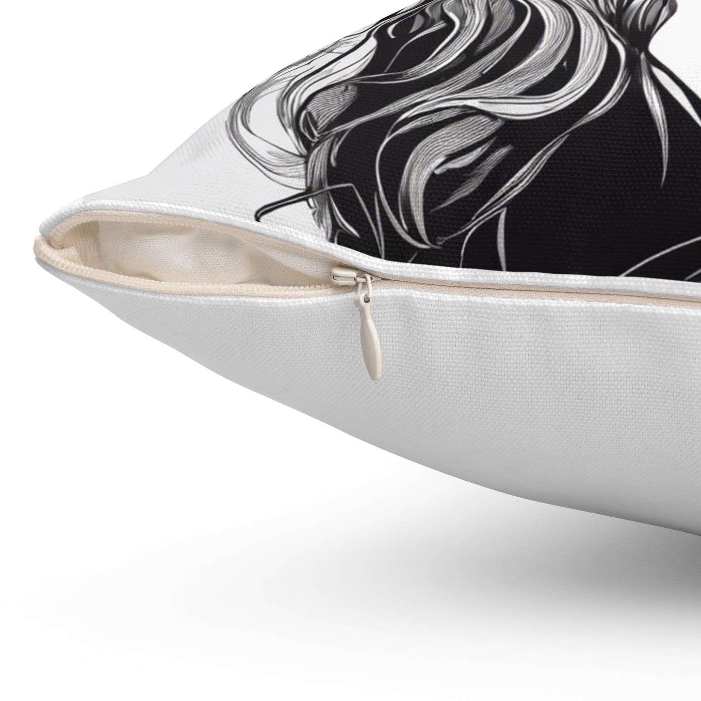 Sketch Witch Pillow – Beautiful Witch Line Art Throw Pillow for Halloween & Year-Round Gothic Home Decor