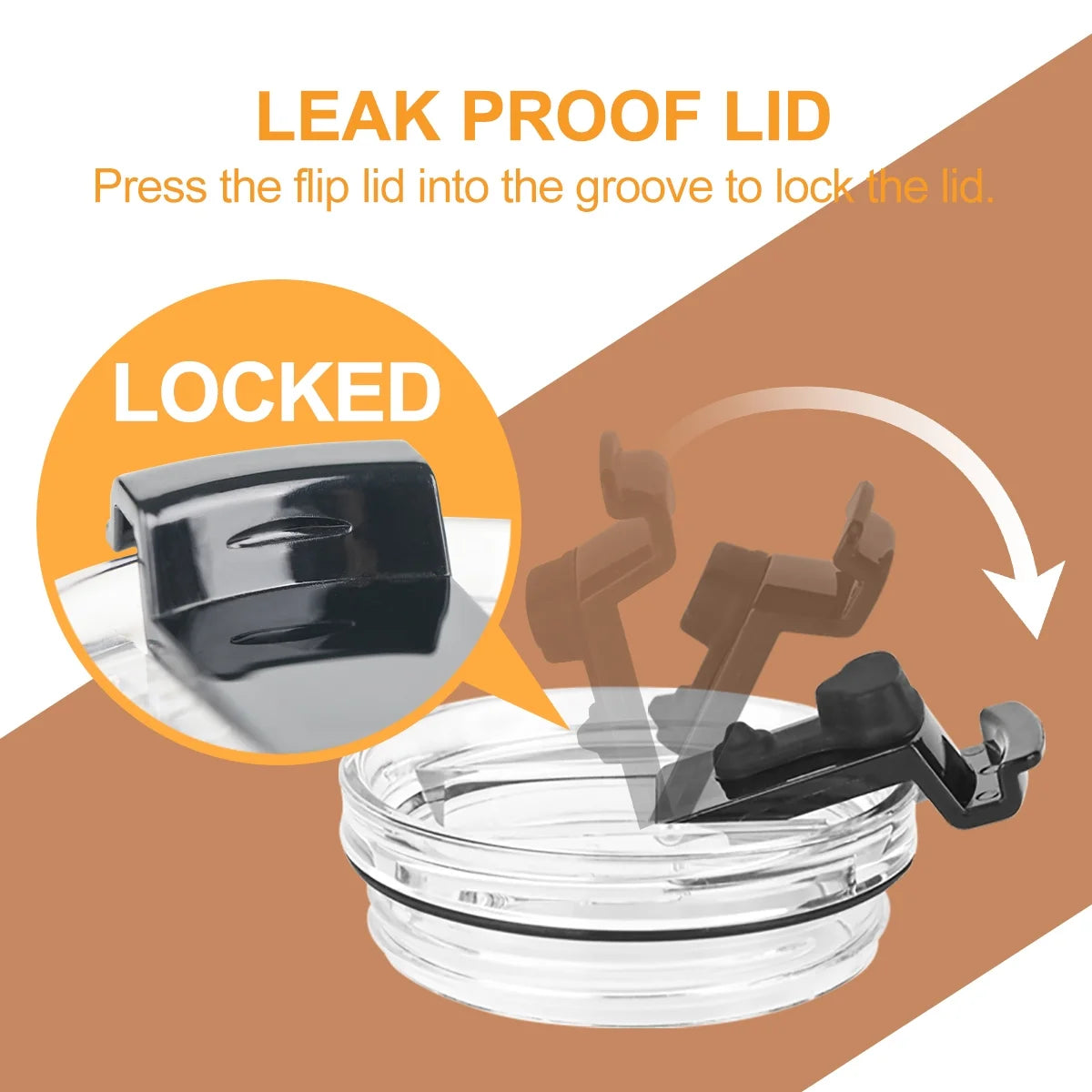 Life’S Easy - Stainless Steel Mug with Handle, Vacuum Insulated Mug for Hot and Cold Drink, Leak-Proof, Spill-Proof, Brown, 20 Oz