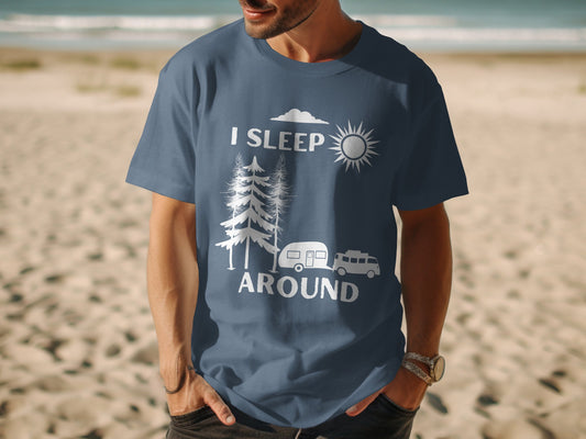 I Sleep Around Camping Outdoors Graphic Tee product