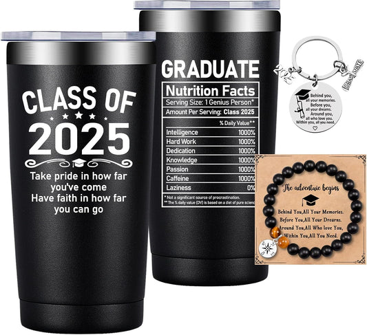 Graduation Gifts - Class of 2025 Graduation Gift - College High School Graduations Gifts for Him - Congratulations Gift for Men - Tumbler Cup 20Oz