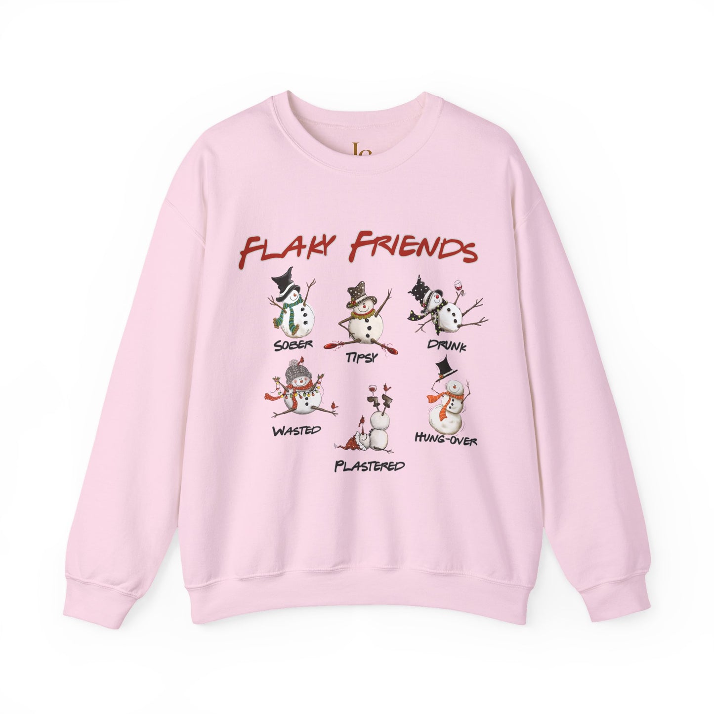 Flaky Friends Drinking Snowman Crewneck Sweatshirt | Drunk Hungover Winter Humor- snowman sweatshirt-Christmas Party- Holiday Shirt- Best friend Gift=Bachelorette Party