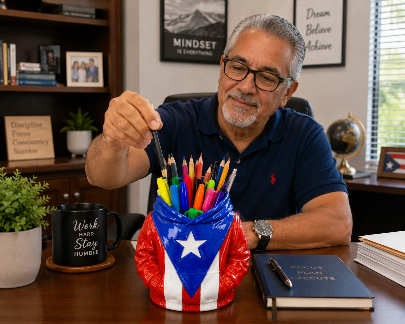 3D Puerto Rico Hoodie Pencil Holder & Can Holder | Teacher Desk Organizer | Pen Cup | Soda Can Sleeve | Classroom Office Decor | Puerto Rican Gift